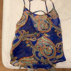 Sheer blue summer strappy top